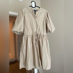 Gap tan ruffled mini dress